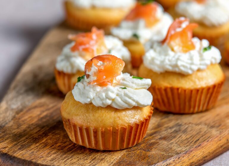 cakes au saumon et à la ciboulette