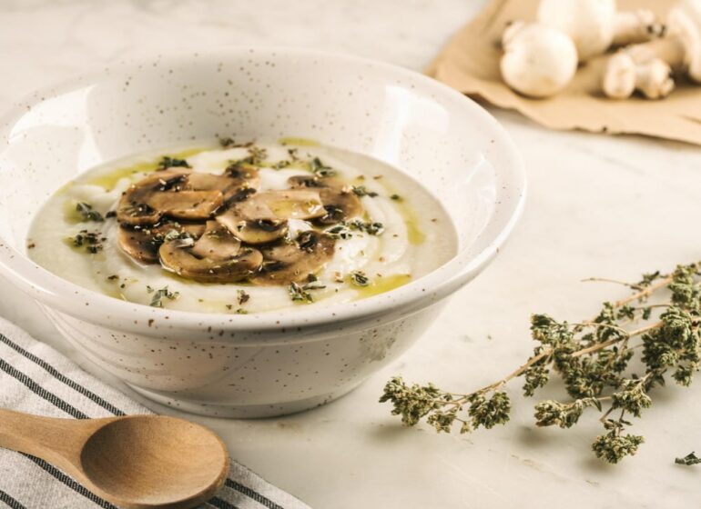 velouté de champignons et parmesan